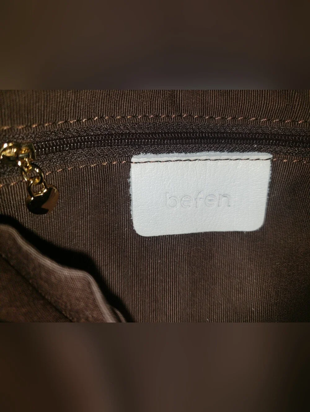 Befen White Leather Pouch With Colorful Floral Design